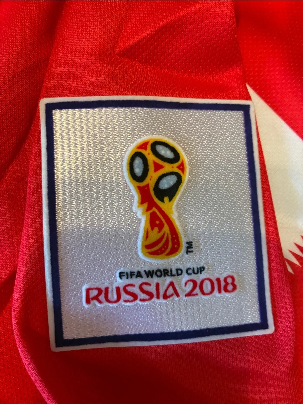 Nike Men’s Red and White Checker Soccer Jersey